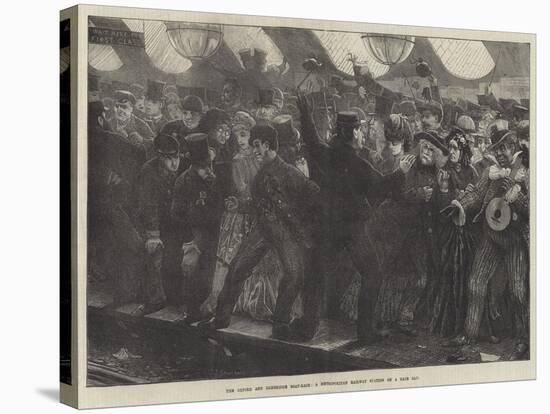 The Oxford and Cambridge Boat-Race, a Metropolitan Railway Station on a Race Day-Charles Joseph Staniland-Premier Image Canvas