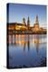 The Panorama of Dresden in Saxony with the River Elbe in the Foreground.-David Bank-Premier Image Canvas