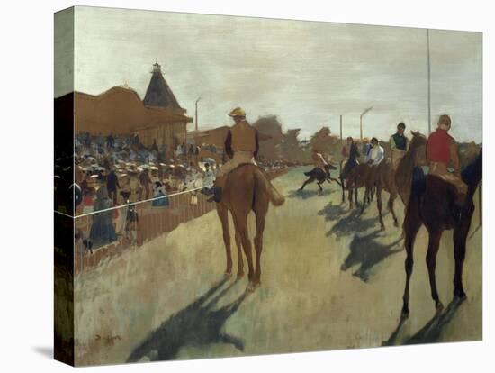 The Parade, also known as Race Horses in Front of the Tribunes, Ca. 1866-68-Edgar Degas-Stretched Canvas