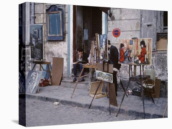 The Parisians: Artists on Place du Terte Near Sacre Coeur Montmartre-Alfred Eisenstaedt-Premier Image Canvas