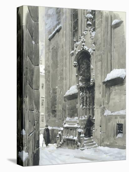 The Passauerplatz in the Snow, Vienna, 1905-Wilhelm Gause-Premier Image Canvas