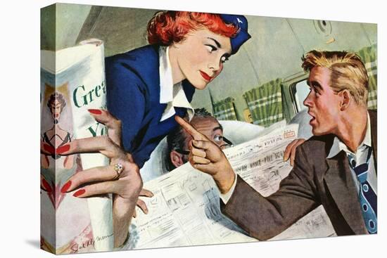 The Passenger Hated Redheads  - Saturday Evening Post "Leading Ladies", August 13, 1949 pg.24-Joe deMers-Premier Image Canvas