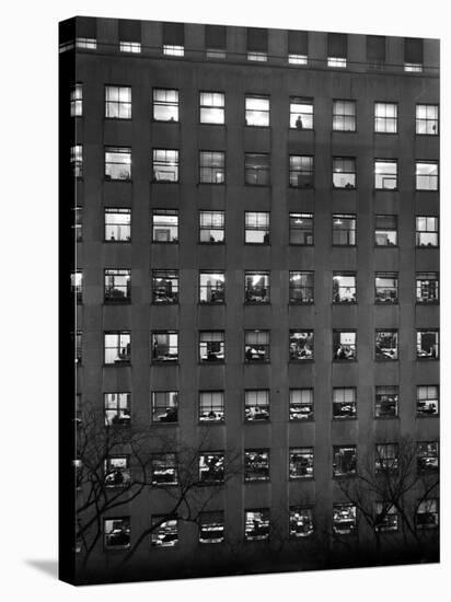The Pattern of Lighted Office Windows in the RFC Building-Walter B^ Lane-Premier Image Canvas