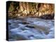 The Payette River Flows by with Lit Rock Wall Behind, Idaho, USA-Brent Bergherm-Premier Image Canvas