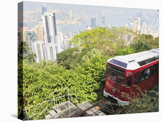 The Peak Tram Climbing Victoria Peak, Hong Kong, China, Asia-Amanda Hall-Premier Image Canvas