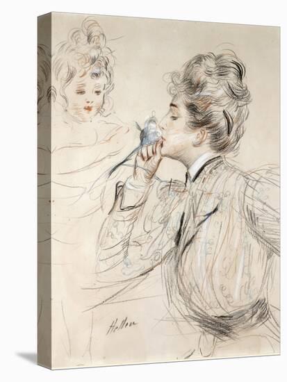 The Perfume (Charcoal, Pastel and Sanguine on Cardboard, 19Th-20Th Century)-Paul Cesar Helleu-Premier Image Canvas