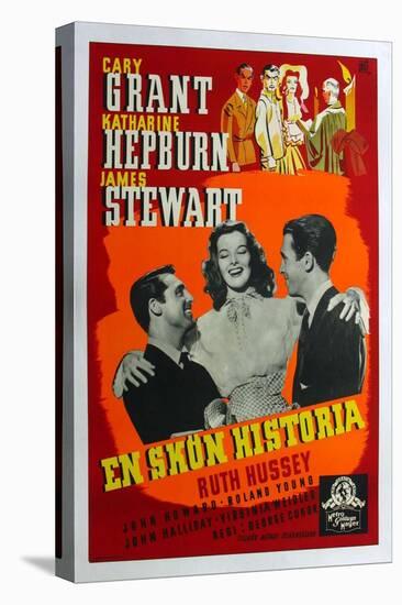 The Philadelphia Story, Swedish Movie Poster, 1940-null-Stretched Canvas