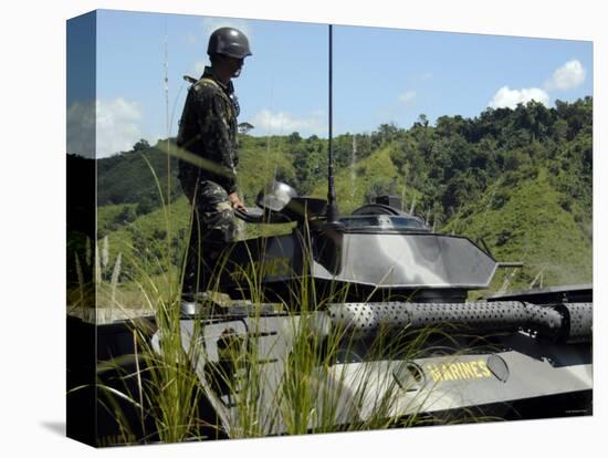 The Philippine Marine Battalion Landing Team Fire the Weapons System of a Light Armored Vehicle 300-Stocktrek Images-Premier Image Canvas