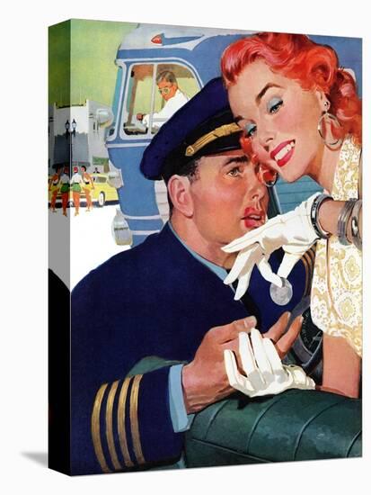 The Pilot Hated Stewardesses - Saturday Evening Post "Leading Ladies", May 15, 1954 pg.36-Robert Meyers-Premier Image Canvas