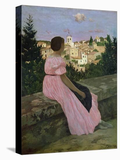 The Pink Dress, or View of Castelnau-Le-Lez, Herault, 1864-Frederic Bazille-Premier Image Canvas