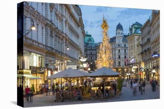 The Plague Column, Graben Street at Night, Vienna, Austria-Peter Adams-Premier Image Canvas
