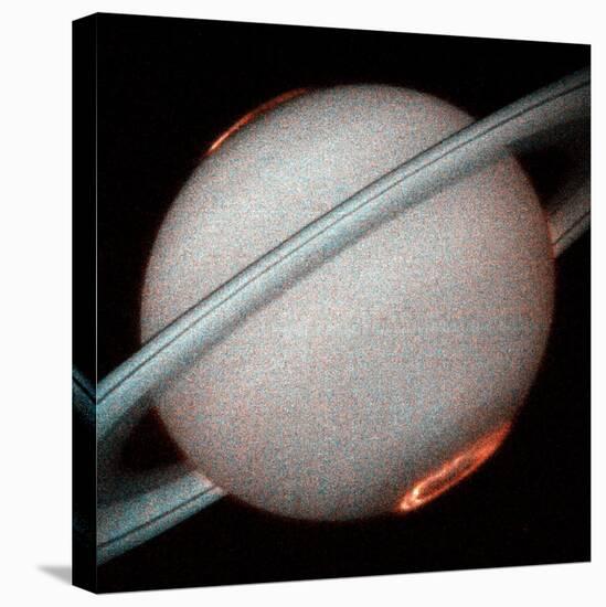 The Planet Saturn, North and South Poles Ablaze, Taken by the Hubble Space Telescope-null-Premier Image Canvas