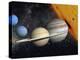 The Planets and Larger Moons to Scale with the Sun-Stocktrek Images-Premier Image Canvas