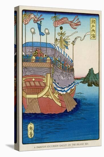 The Pleasure-Barge of a Daimyo of the Togugawa Era on the Inland Sea-Tsukioka Kinzaburo Yoshitoshi-Stretched Canvas