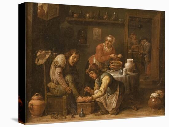 The Podiatrist Or Foot Surgeon-David Teniers-Stretched Canvas