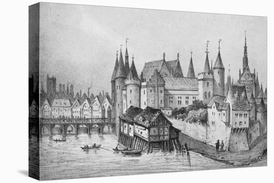 The Pont Aux Meuniers and Part of the Palais Du Roi De La Cite in 1556, 1915-null-Premier Image Canvas