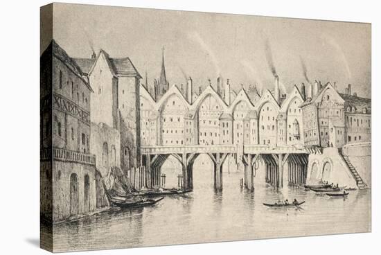 The Pont St Michel in 1550, 1915-null-Premier Image Canvas