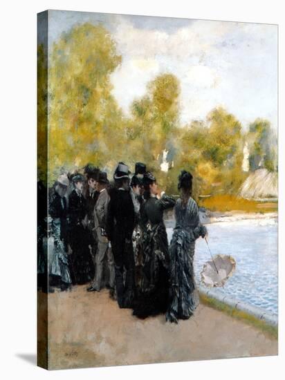 The Pool in the Jardin Du Luxembourg-Giuseppe De Nittis-Premier Image Canvas