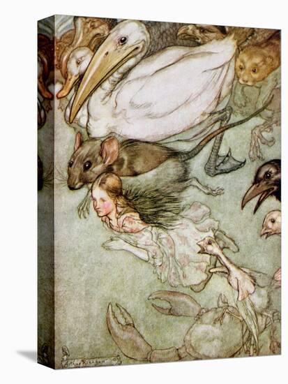 The Pool of Tears, from 'Alice's Adventures in Wonderland' by Lewis Carroll (1832-98) 1907-Arthur Rackham-Premier Image Canvas