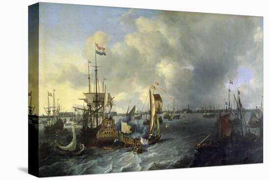 The Port of Amsterdam, View of the Ij, 1666-Ludolf Backhuysen-Premier Image Canvas