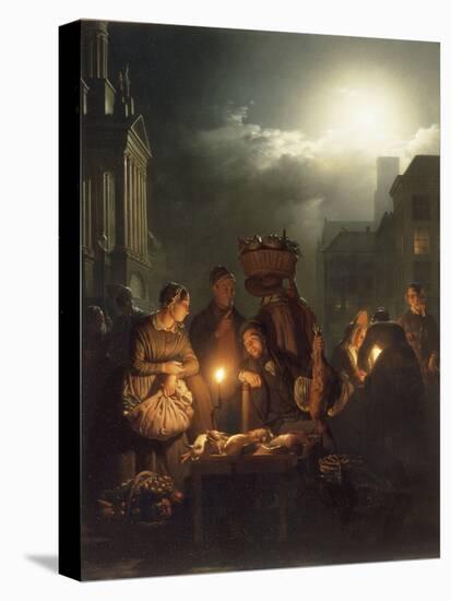 The Poultry Stall in Antwerp at Night-Petrus Van Schendel-Premier Image Canvas