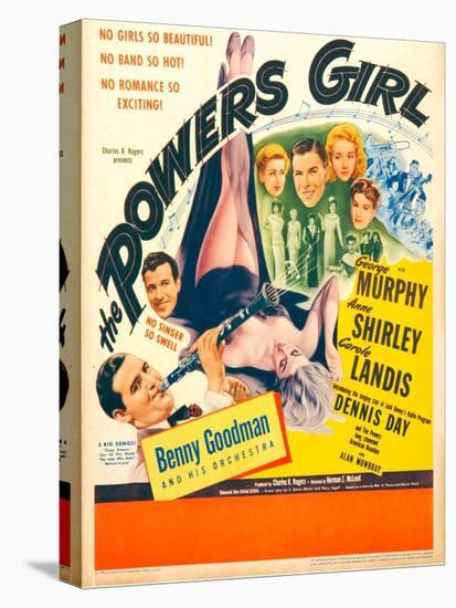 The Powers Girl, Benny Goodman on window card, 1943-null-Stretched Canvas