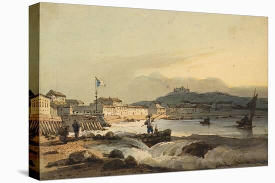 The Praya Grande, Macao, from the South, with St Peter's Fort to the Left, 1830-1845 (W/C on Paper)-George Chinnery-Premier Image Canvas