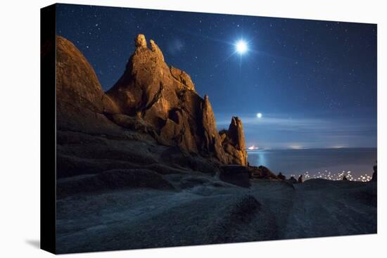 The Pre-Inca, Chiripa Culture, Horca Del Inca Ruins at Night Near Copacabana-Alex Saberi-Premier Image Canvas