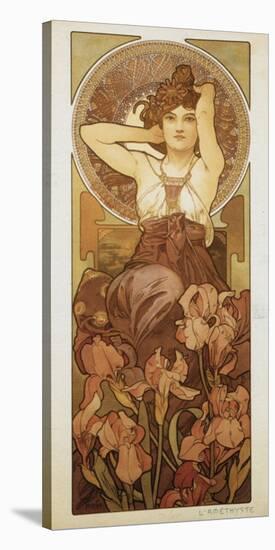 The Precious Stones: L'Amethyste-Alphonse Mucha-Stretched Canvas