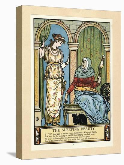The Princess Learns to Spin, from the Blue Beard Picture Book, Pub. 1879 (Colour Litho)-Walter Crane-Premier Image Canvas