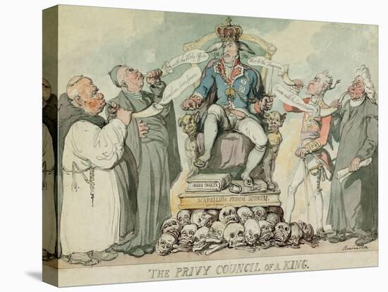 The Privy Council of a King, Pub. 1815 (Hand Coloured Engraving)-Thomas Rowlandson-Premier Image Canvas
