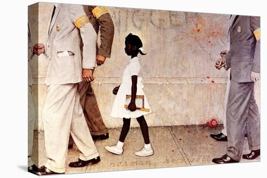 The Problem We All Live With (or Walking to School--Schoolgirl with U.S. Marshals)-Norman Rockwell-Premier Image Canvas
