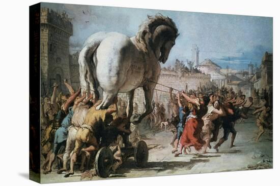 The Procession of the Trojan Horse into Troy, C1760-Giovanni Battista Tiepolo-Premier Image Canvas