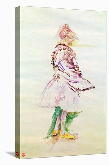 The Profile of a Standing Dancer, 1887 (Oil on Wood)-Henri de Toulouse-Lautrec-Premier Image Canvas