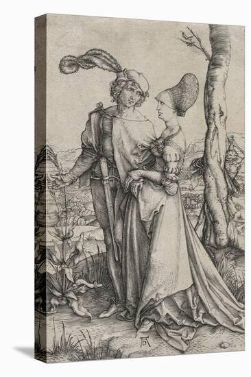 The Promenade or Young Couple Threatened by Death, C.1498 (Engraving on Laid Paper)-Albrecht Dürer or Duerer-Premier Image Canvas