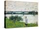 The Promenade with the Railroad Bridge, Argenteuil, 1874-Claude Monet-Premier Image Canvas