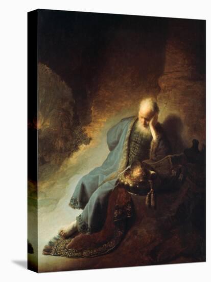 The Prophet Jeremiah Mourning over the Destruction of Jerusalem, 1630-Rembrandt van Rijn-Premier Image Canvas