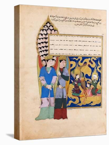 The Prophet Muhammad before the Angel with Seventy Heads. from the Book Nahj Al-Faradis-null-Premier Image Canvas
