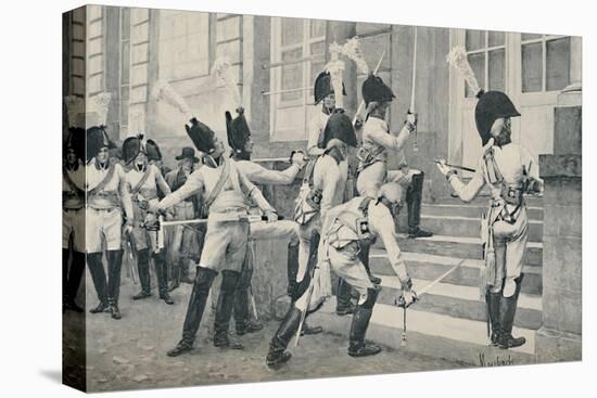 'The Prussian Noble Guard Sharpen Their Swords on the Steps of the French Embassy at Berlin', 1896-Unknown-Premier Image Canvas