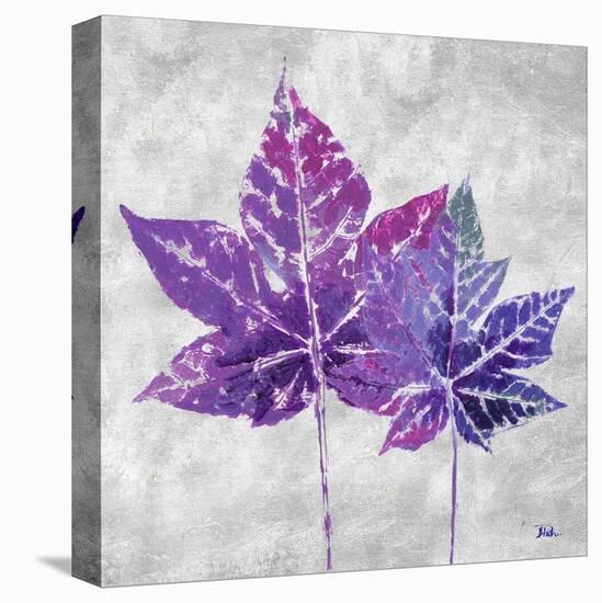 The Purple Leaves on Silver I-Patricia Pinto-Stretched Canvas