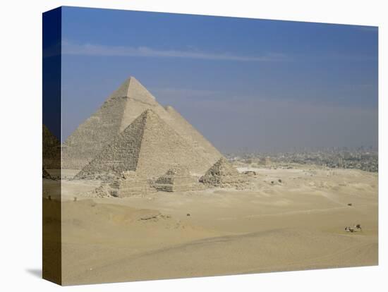 The Pyramids, Giza, Unesco World Heritage Site, with Cairo Beyond, Egypt, North Africa, Africa-Upperhall-Premier Image Canvas