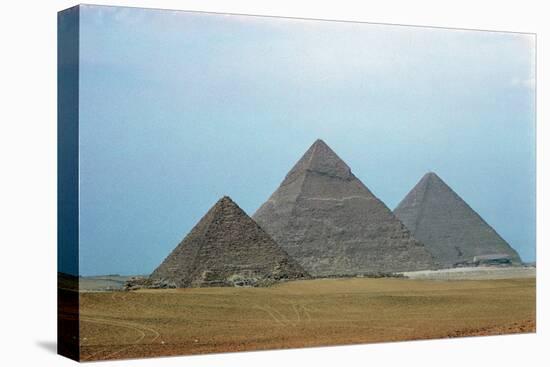 The Pyramids of Giza, from L to R: Mycerinus, Chefren and Cheops, 2589-2350 BCE-null-Premier Image Canvas