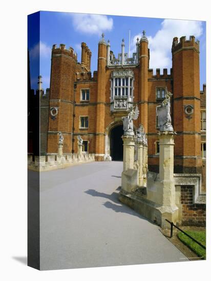 The Queen's Beasts on the Bridge Leading to Hampton Court Palace, Hampton Court, London, England-Walter Rawlings-Premier Image Canvas