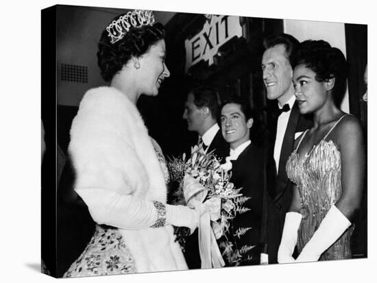 The Queen Talking to Bruce Forsythe and Eartha Kitt. November 1958-null-Premier Image Canvas