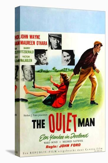 The Quiet Man, German Movie Poster, 1952-null-Stretched Canvas