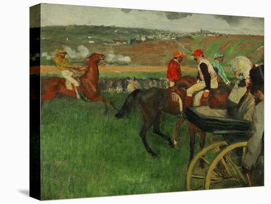 The Race Course: Amateur Jockeys Near a Carriage, 1876-1887-Edgar Degas-Premier Image Canvas