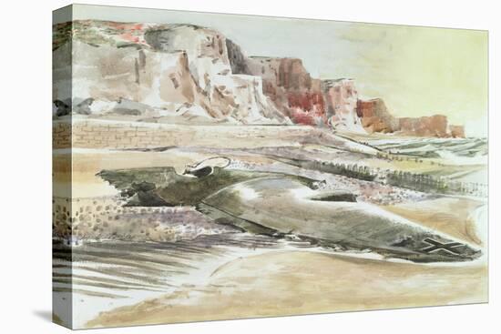 The Raider on the Shore, 1940 (W/C with Black Crayon and Brown Pastel on Paper)-Paul Nash-Premier Image Canvas