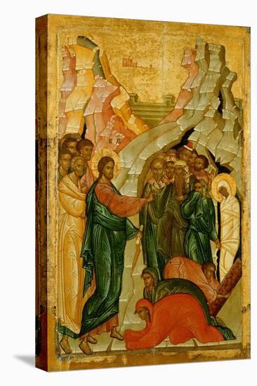 The Raising of Lazarus, Russian Icon, Novgorod School, 15th Century-null-Premier Image Canvas