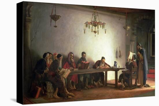 The Reading of the Bible by the Rabbis, a Souvenir of Morocco, 1882-Jean Jules Antoine Lecomte du Nouy-Premier Image Canvas