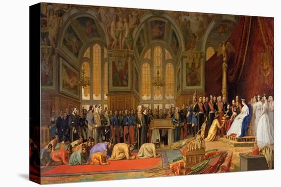 The Reception of Siamese Ambassadors by Emperor Napoleon III at the Palace of Fontainebleau-Jean Leon Gerome-Premier Image Canvas